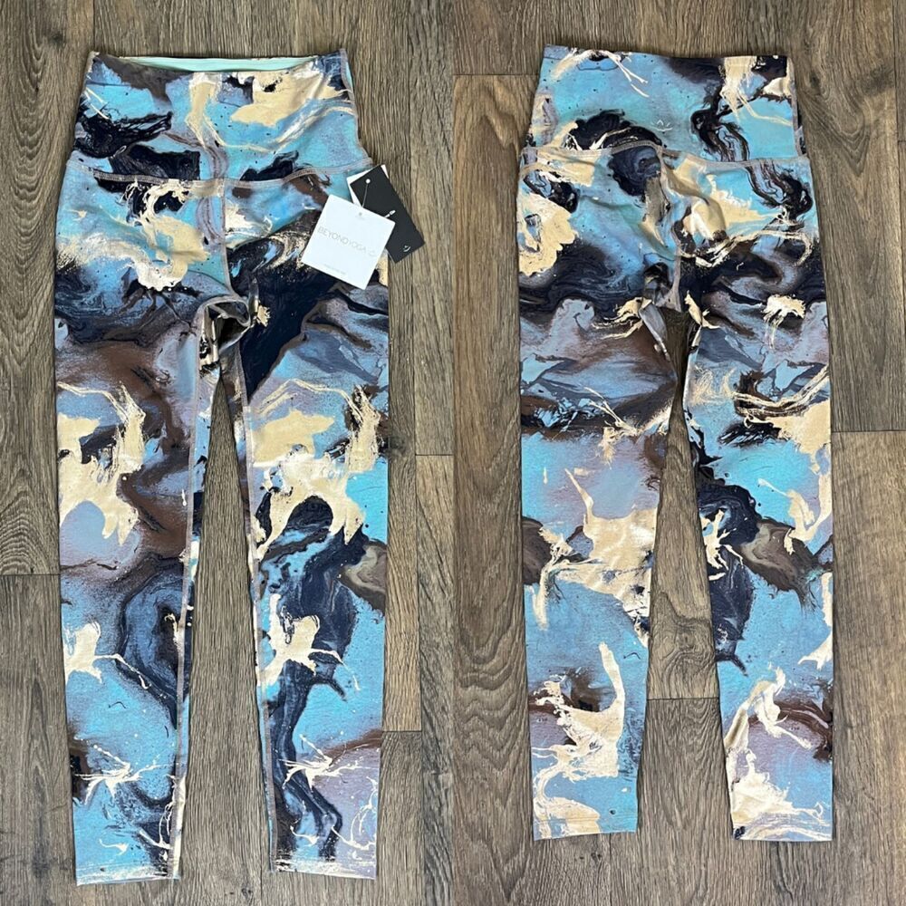 Beyond Yoga Women's Size XS Marble Powershine High Waisted 7/8 NEW Leggings Gym